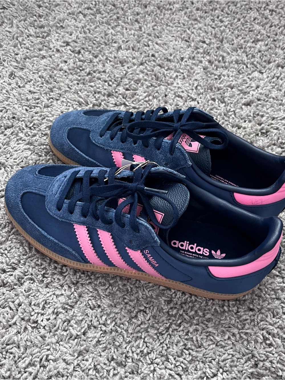 Adidas Navy and Pink Sambas